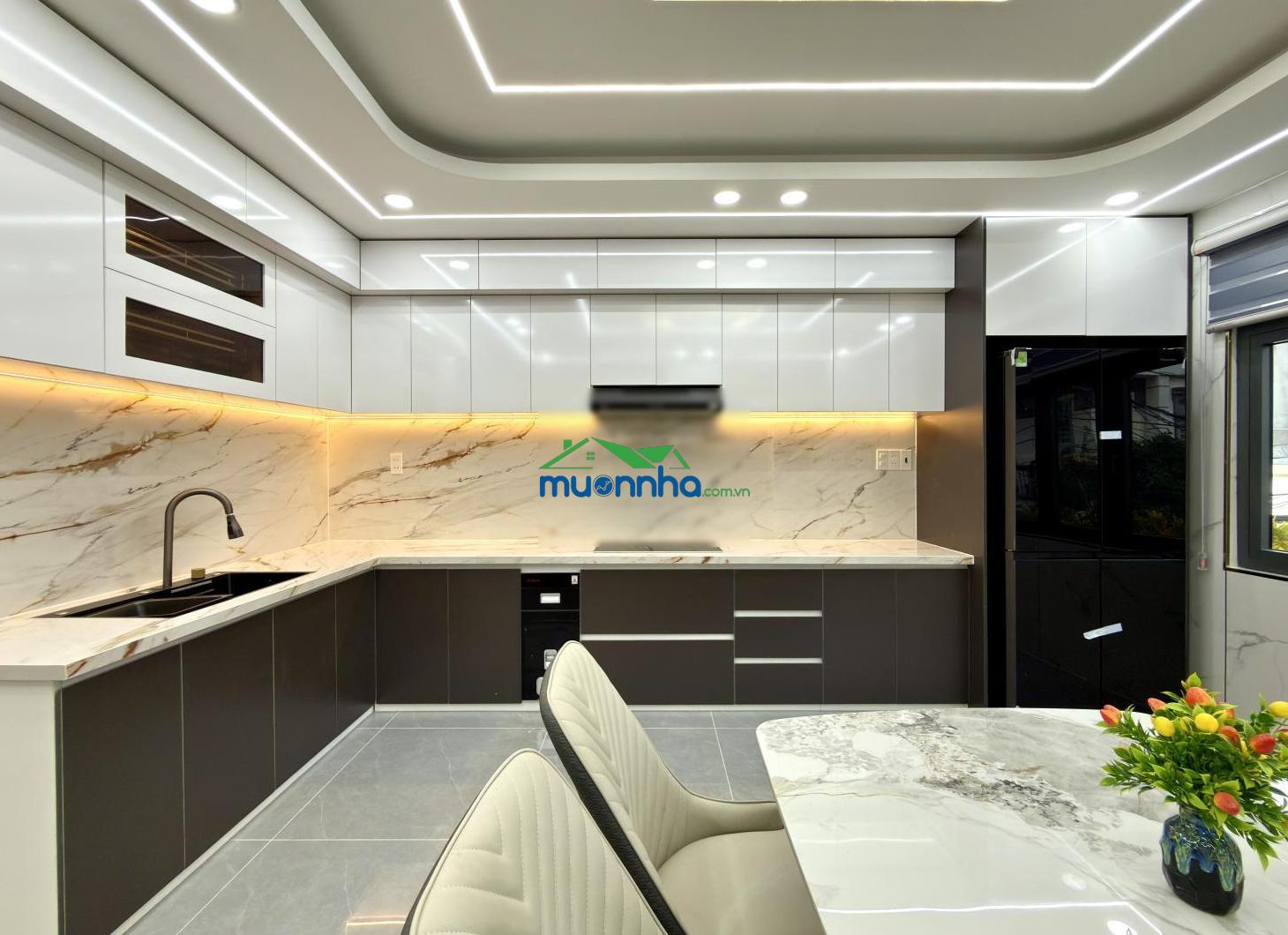 Nhà đường thông dt: 4.2x19m lửng 3 lầu, 4pn, 6vs, p/thờ, gara ô tô, sân thượng, hướng đông 6.95 tỷ - 2