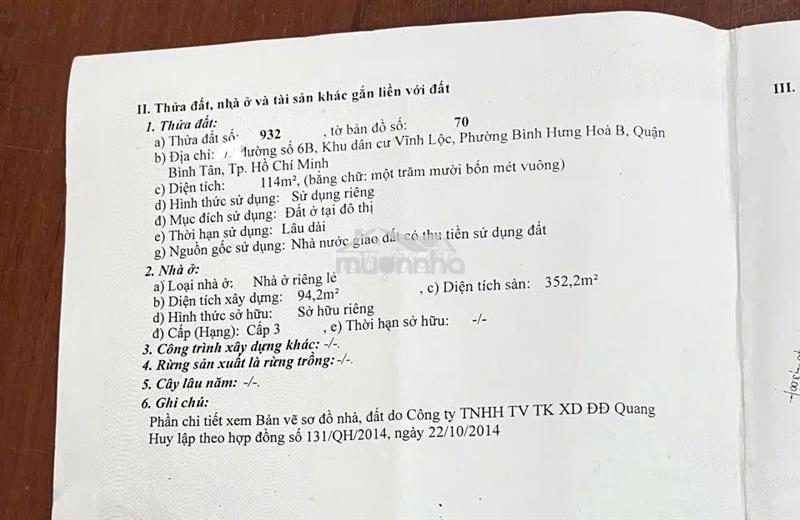 Nhà khu dân cư vĩnh lộc: 6mx19m gần trường học, công viên