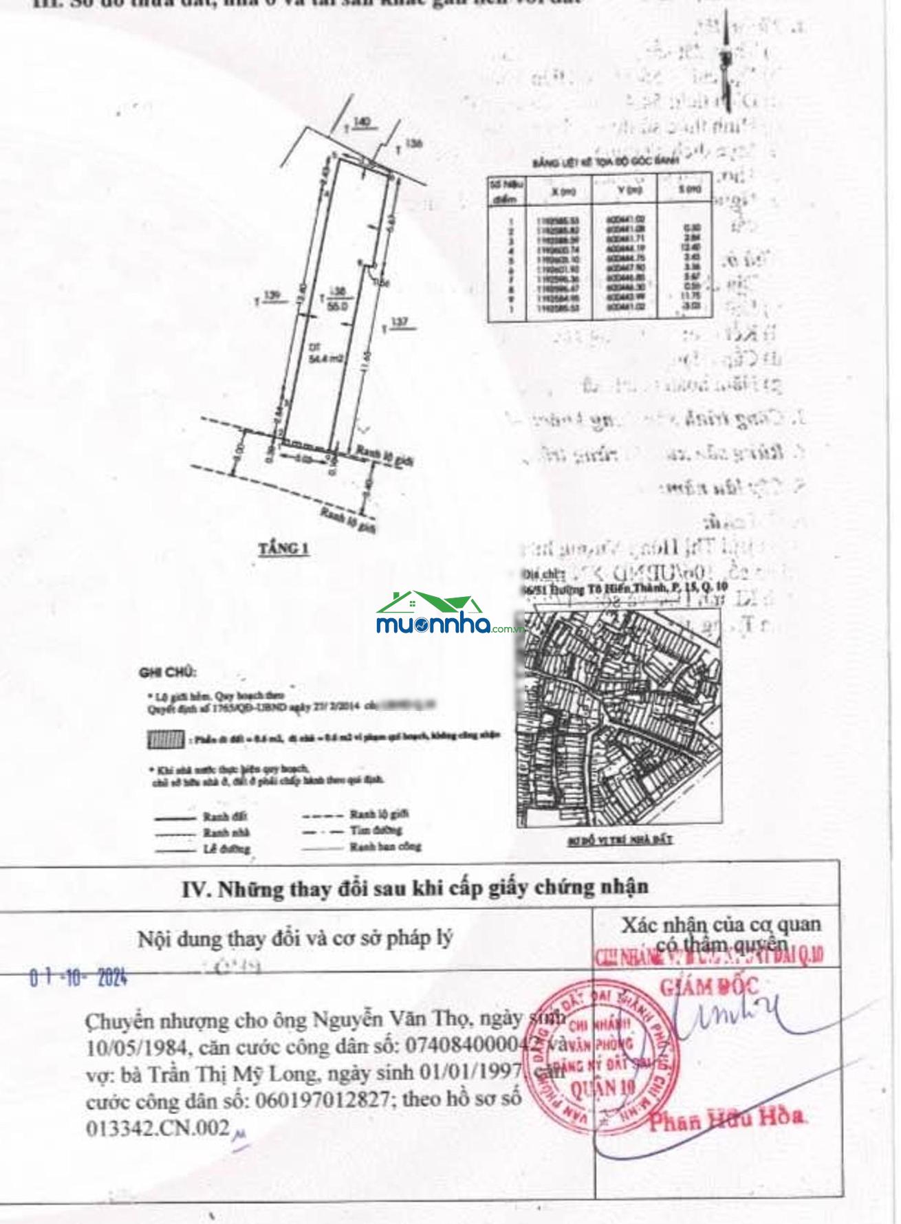 Gấp bán nhà nở hậu - 55m2 - tô hiến thành q10 - 6tỷ thương lượng - 4