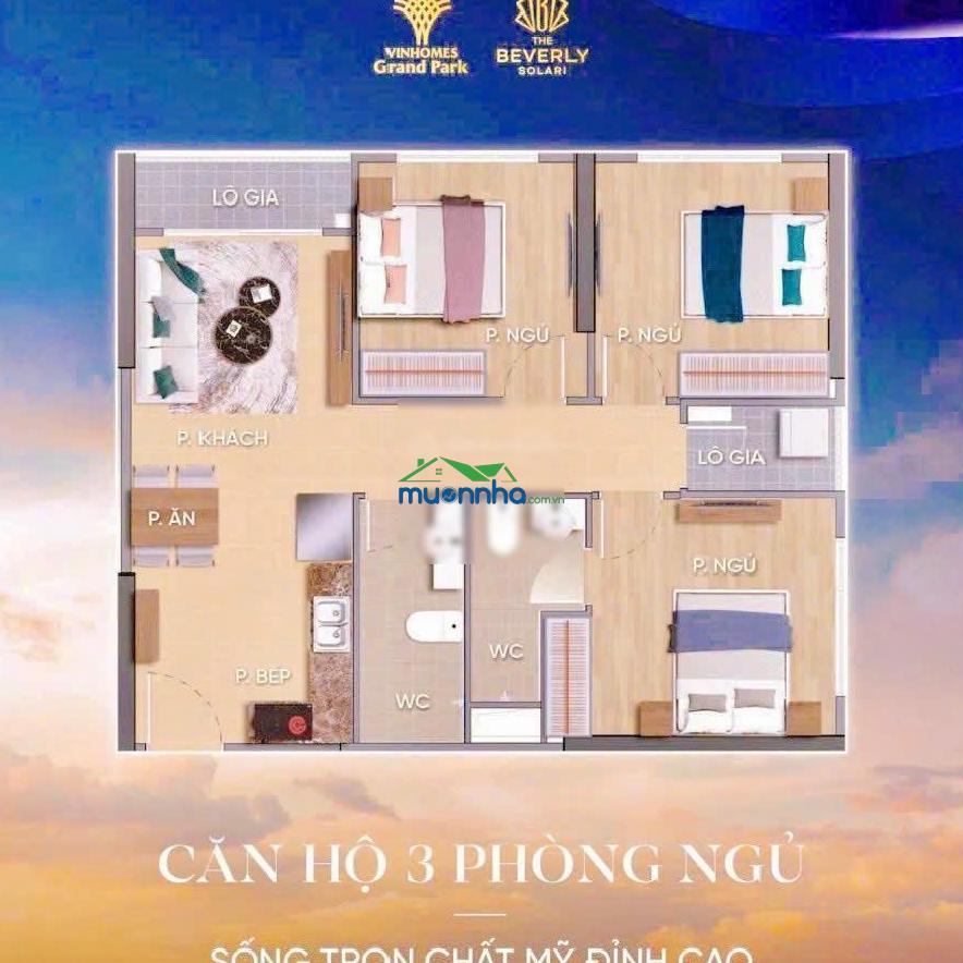 Chỉ với 4,480 tỷ sở hữu căn 3 phòng ngủ 82m² tại beverly solari - vinhomes grand park