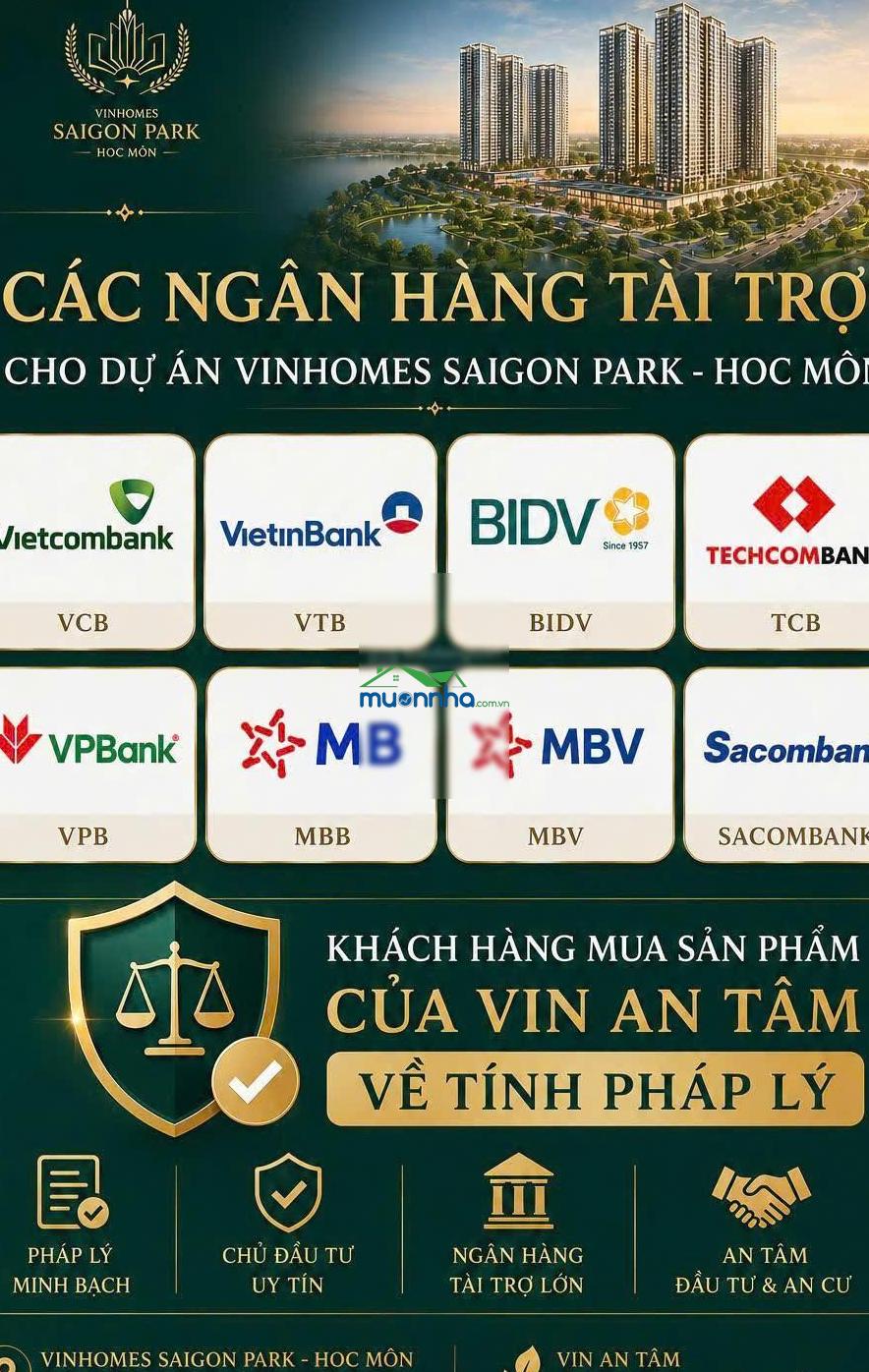 Vinhomes saigon park 1.080ha booking 100 triệu | ck 1% | hỗ trợ vay 80% | chọn căn đẹp giai đoạn 1 - 4