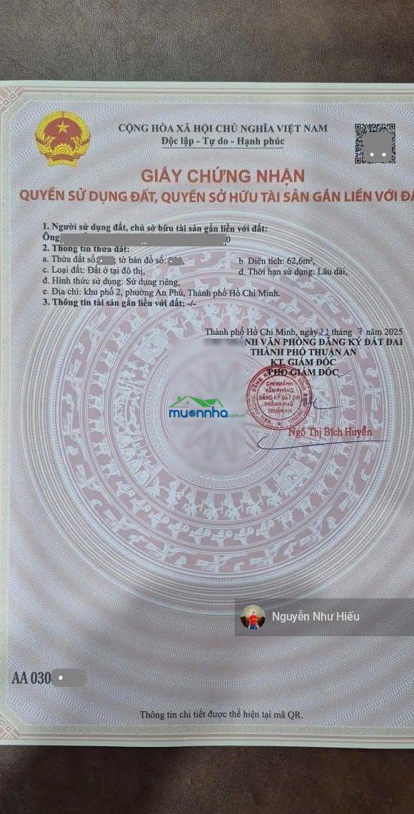 Bán đất gần kcn vsip 1, gần đường nguyễn du 100m p. an phú, tp. thuận an