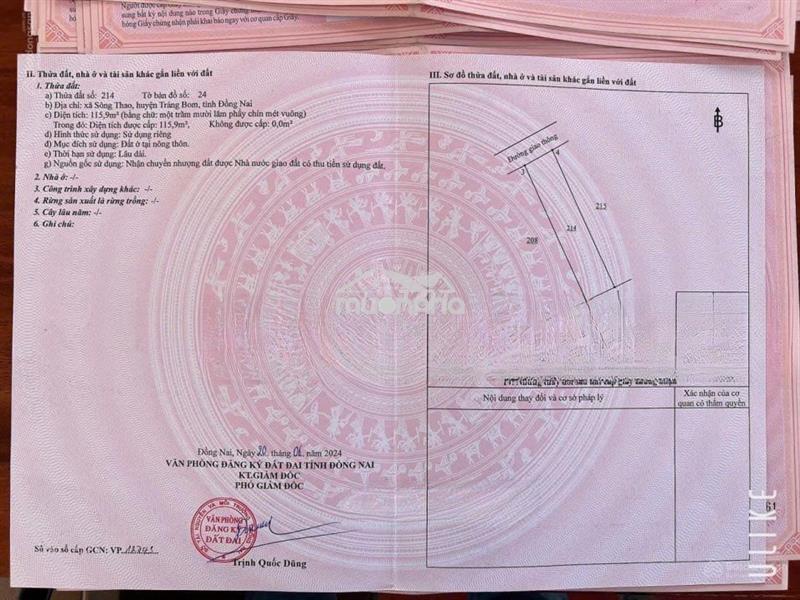 Bán đất sông thao, trảng bom, đồng nai, 690 triệu, 100m2