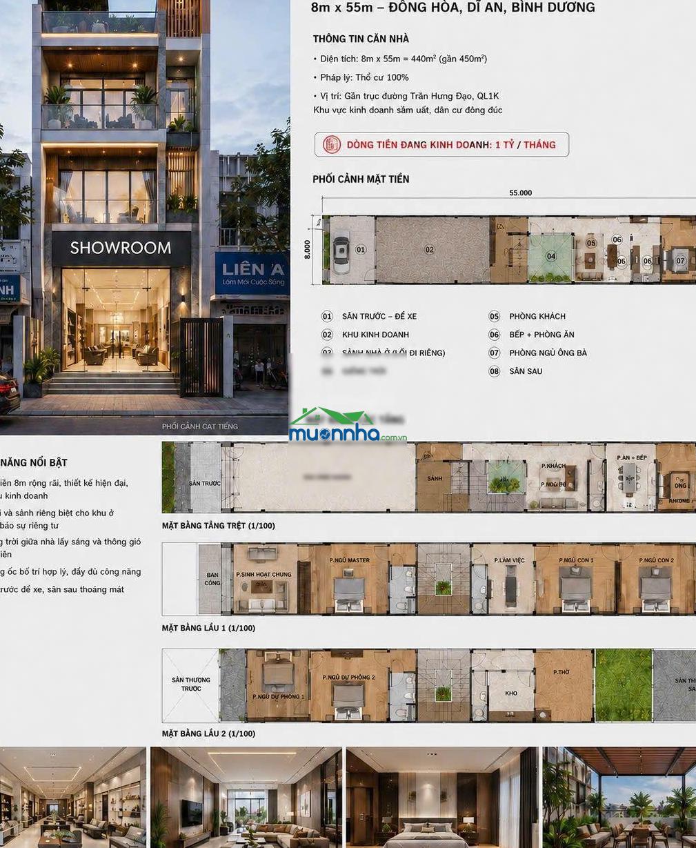 Nhà mặt tiền kinh doanh gần phạm văn đồng & ql1k, dĩ an bình dương - 450m² - doanh thu 1 tỷ/tháng.