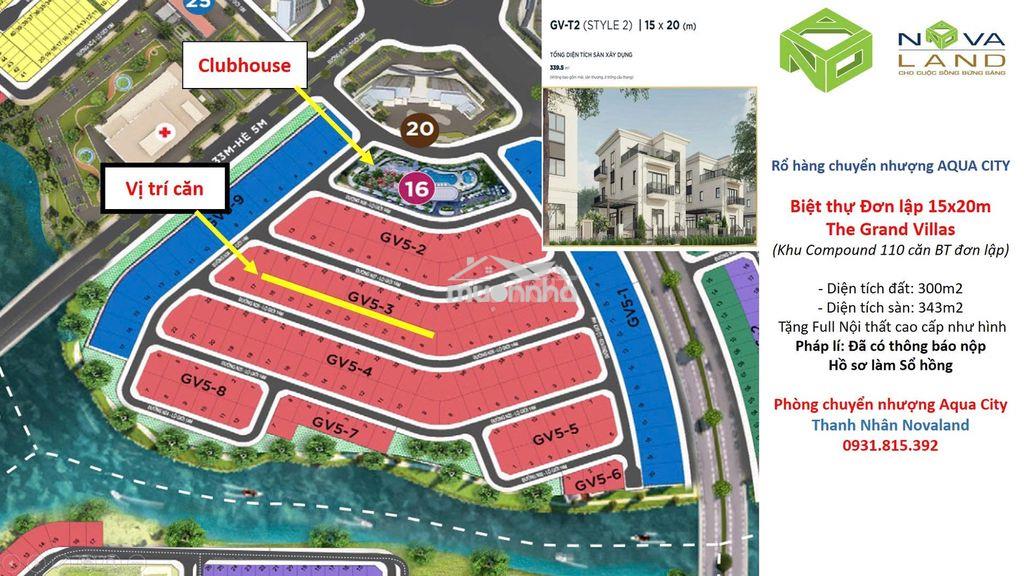 Biệt thự đơn lập 300m2, khu vip compound - aqua city - full nt cao cấp - 3