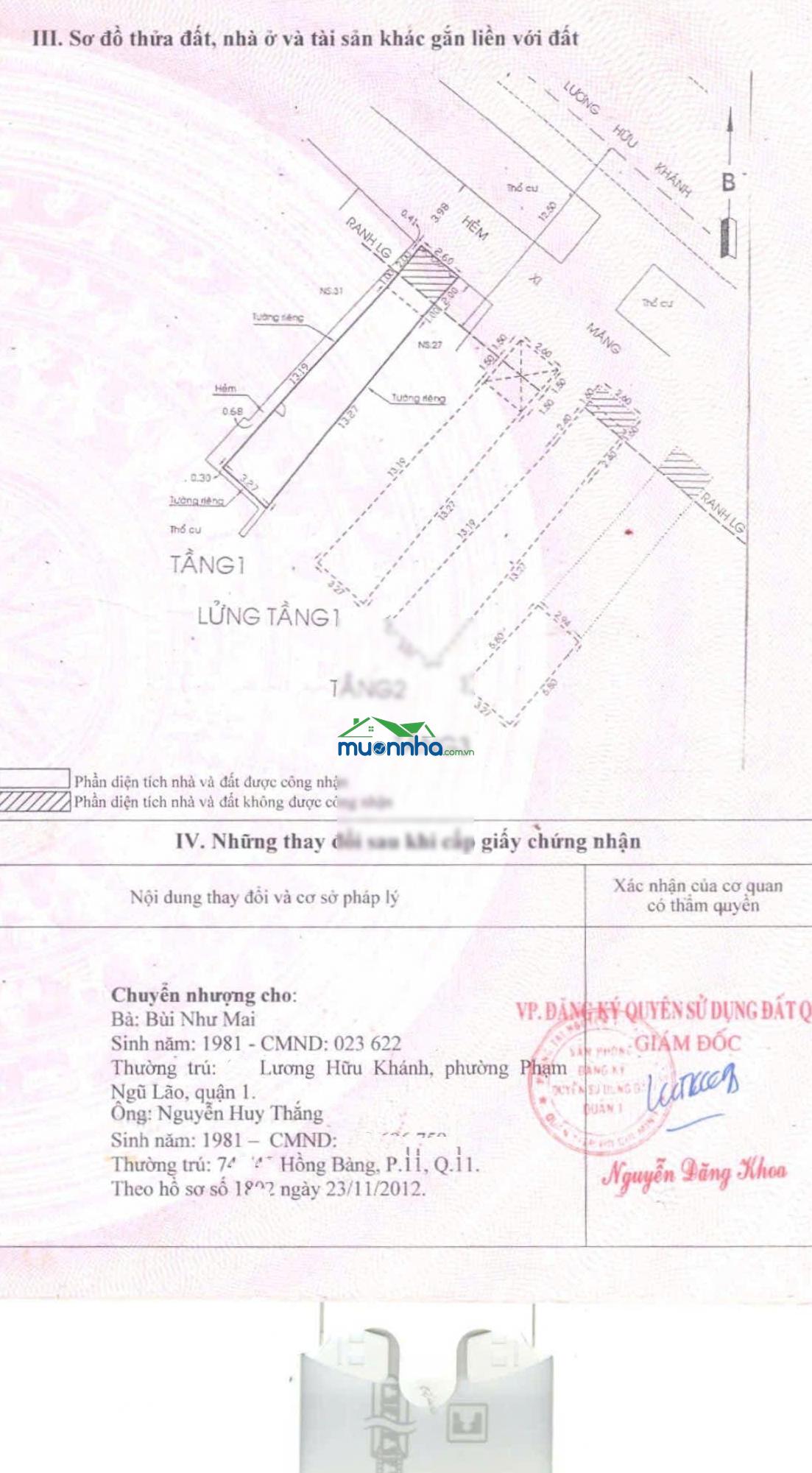Bán nhà riêng tại 29 lương hữu khánh, 9,6 tỷ, dtsd 141,3m2, giá siêu hời uy tín