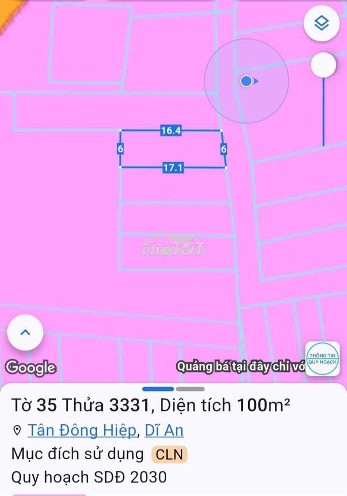Đất sổ hồng gần chợ dĩ an
