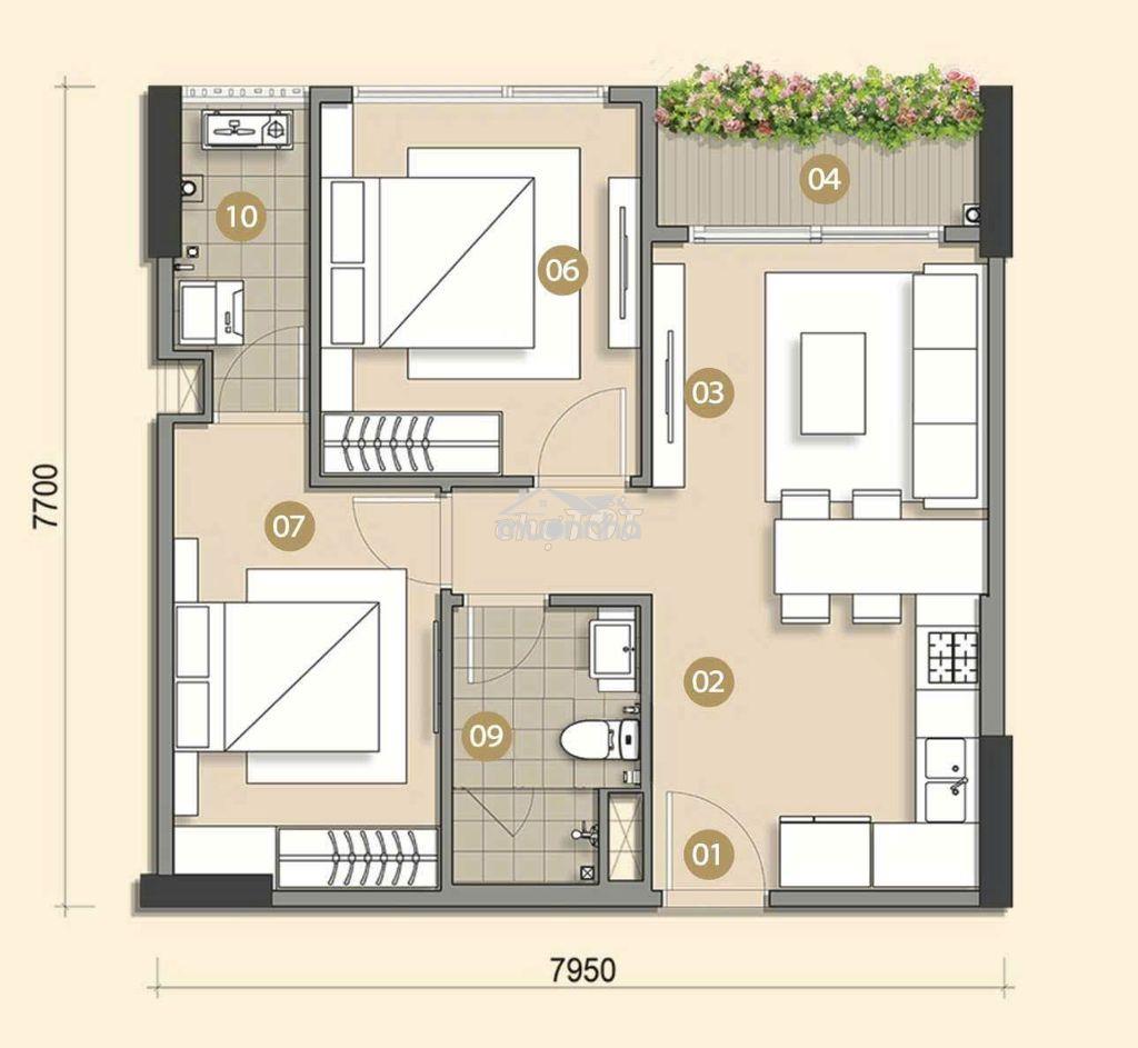 Bán ch mizuki panorama | 2pn 1wc | có ban công | sổ hồng sẵn - 3