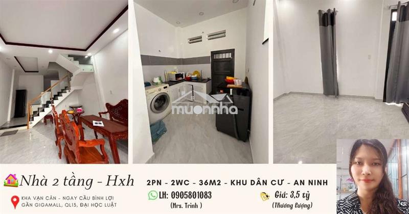 Chỉ 3,5 tỷ - nhà mới 2 tầng – hẻm ô tô rộng - ngay cầu bình lợi