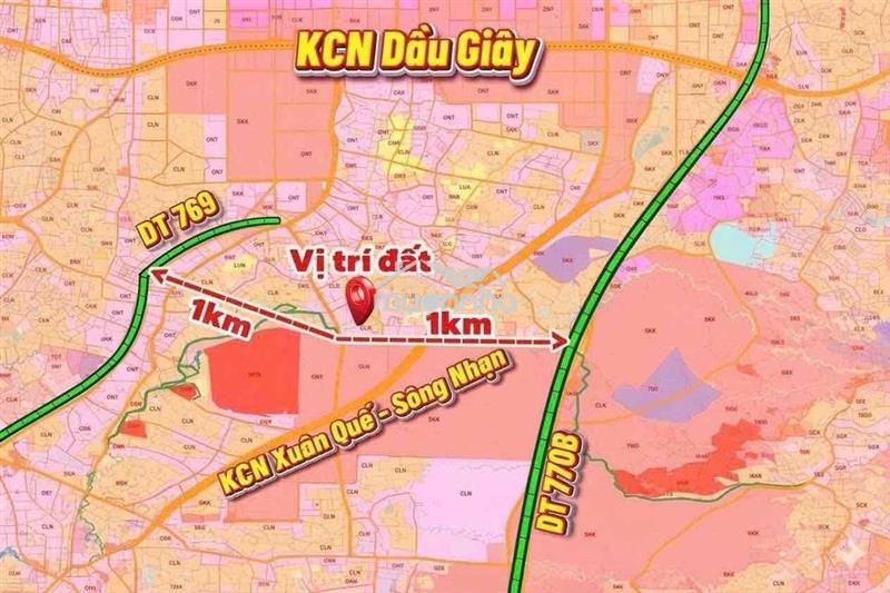 Bán nhanh lô đất đối diện kcn xuân quế - sông nhạn, giá rẻ