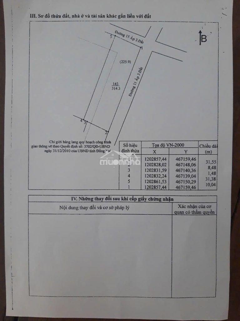 Chính chủ bán gấp lô góc 2 mặt tiền 314m2 - sẵn nhà - ngay ngã tư - 4