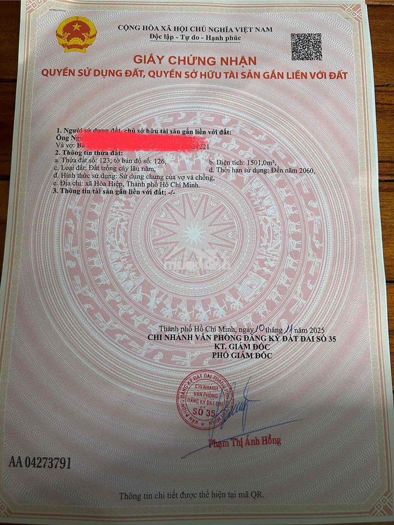 880tr- thương lượng-  đại hạ giá đất xã hoà hiệp-xuyên mộc-tp hcm - 2