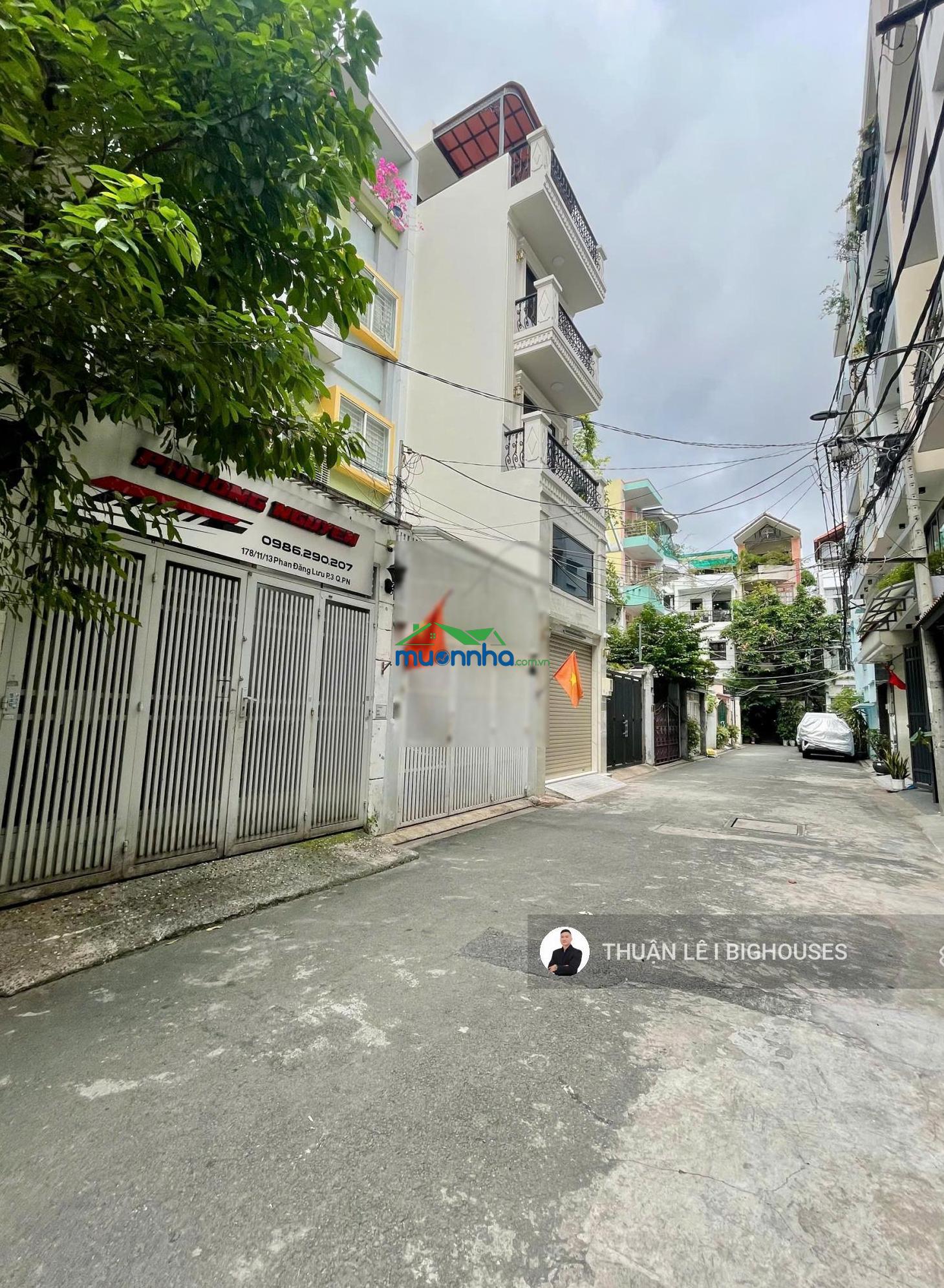 Hxh 6-8m phan đăng lưu, p3, phú nhuận. dt 3,75x20m(74,2m2) 4 lầu. đông bắc-lệch bắc. hđt: 26 triệu - 2