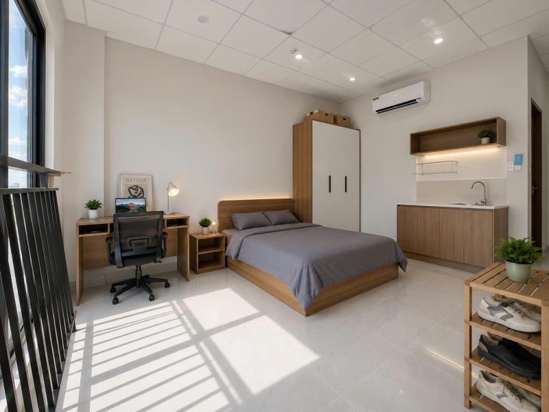 Cho thuê studio bc - sân sau ngay phạm văn đồng cách gigamall 10p - 4