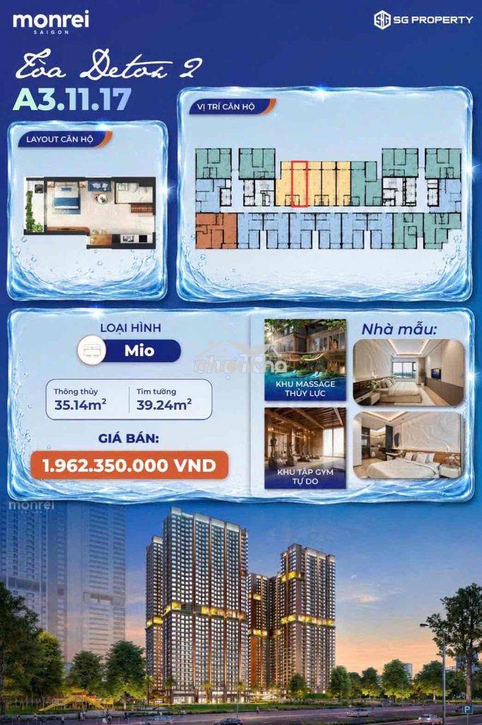 Chỉ 1.9 tỷ sở hữu căn hộ hcm chuẩn resort