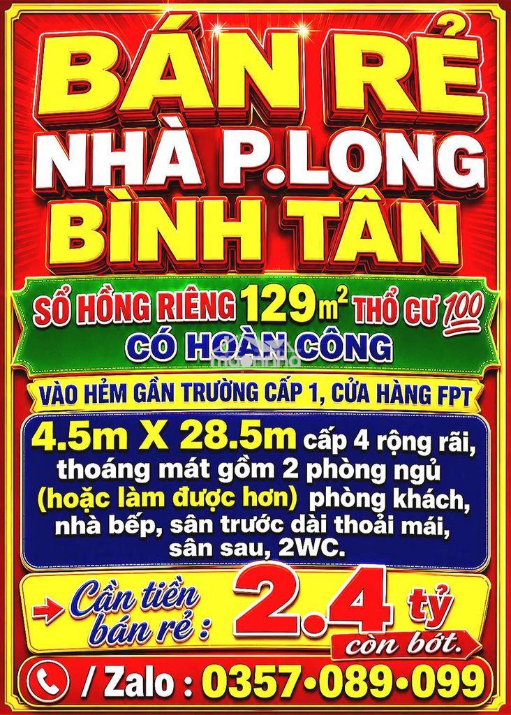 Bán rẻ nhà long bình tân sổ hồng 129m2 thổ cư 💯 gần ftp, trường cấp 1