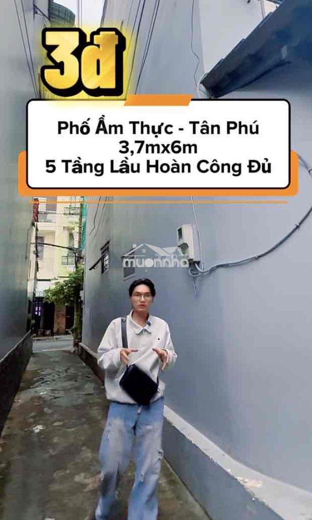 Nhà mới đẹp 5 tầng khu phố ẩm thực - phú thọ hoà tân phú