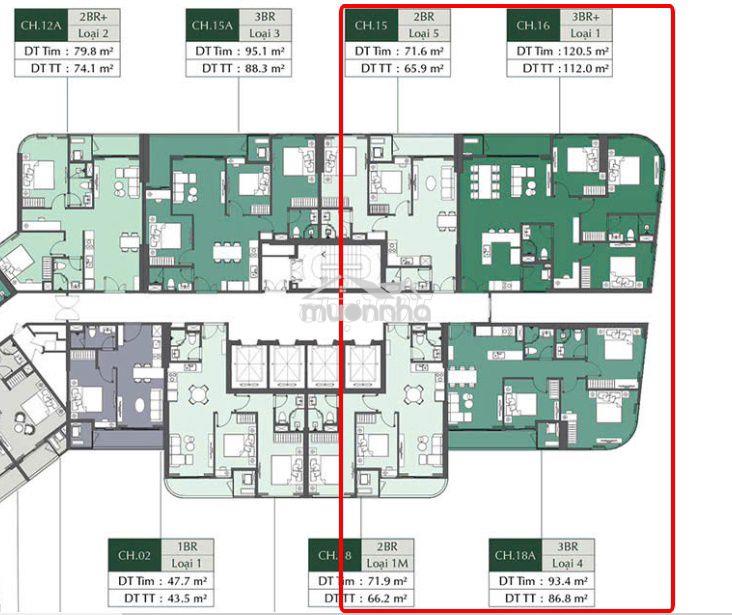 Bán căn hộ a1 lumiere evergreen 15 16 18a tầng trung view đẹp giá cđt