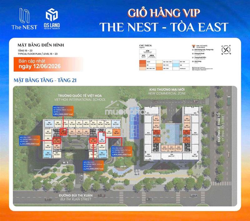 Căn hộ the nest thích hợp đầu tư cho thuê giá 45tr/m2