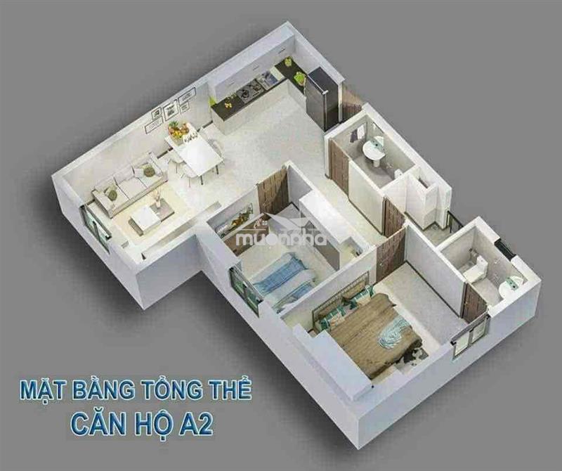 Cho thuê căn góc 2pn chung cư cường thuận