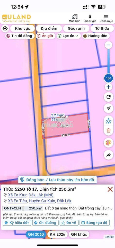 🔥 Đất đẹp cưkuin – 250m², có 60m² thổ cư – giá chỉ 55 triệu/mét 🔥 - 2
