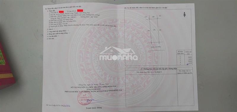 Bán đất long thành 900 triệu/nền tặng nhà thuê 12tr/tháng - sổ hồng