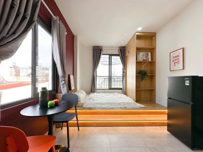 Phòng trọ studio full nội thất, thang máy, khu vực tân bình, gần sân bay,công viên, ở được 2-3 người - 2