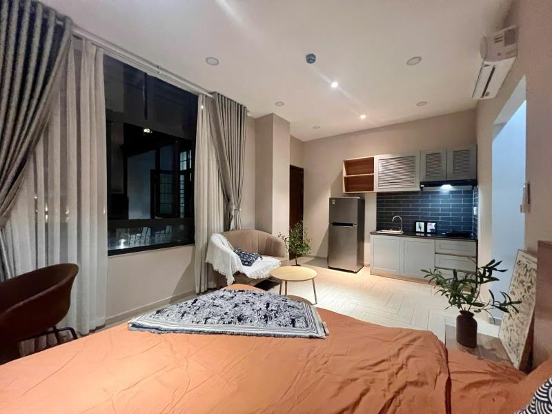 Phòng 35m2 siêu mới, thoáng, đẹp full nội thất mới ngay hàng xanh, chợ bà chiểu- nơ trang long, bình thạnh