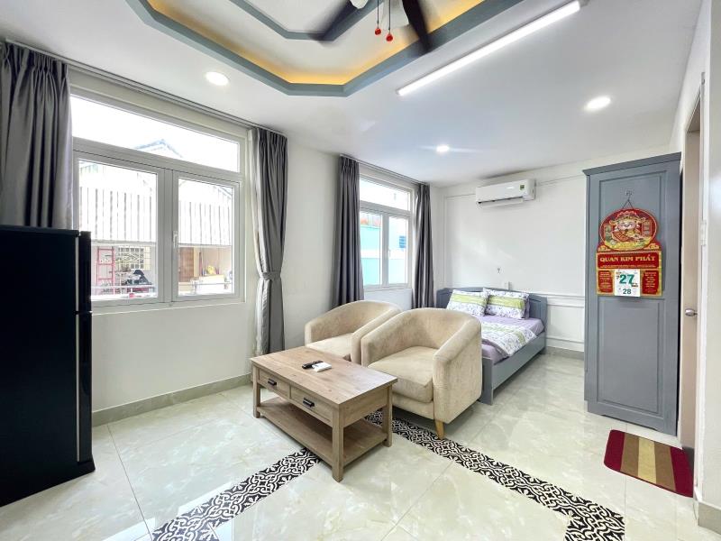 Siêu phẩm studio nguyễn công hoan – gần quận 1 – 50m² siêu rộng – cửa sổ lớn – ngập tràn ánh sáng – không có gì để chê