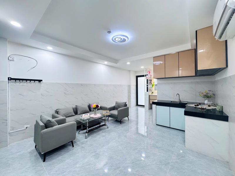 Căn hộ chung cư mini 1pn rộng mới - máy giặt riêng, thang máy, full tiện nghi - gần ngã tư bốn xã, đầm sen