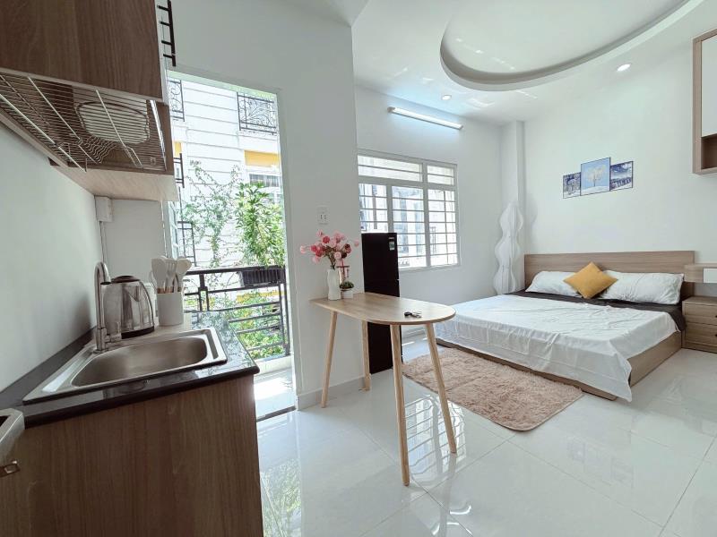 Cho thuê căn hộ - 35m2 - có ban công - full nội thất - gần đh văn lang - nguyễn xí, bình thạnh