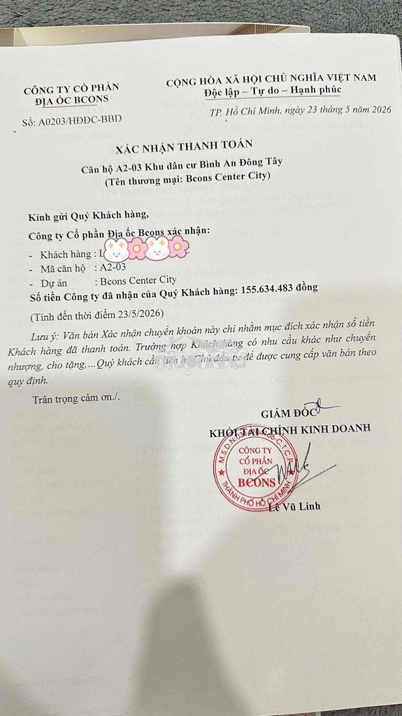 Pass hợp đồng đặt cọc bcons center. cắt lỗ 35tr - Ảnh 3