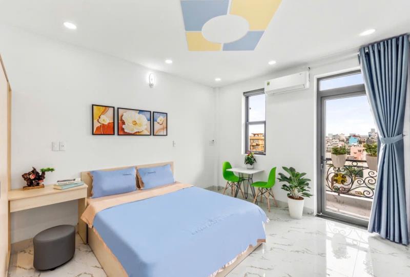 Căn hộ ban công, tách bếp - 45m2 - full nội thất | lê trực, bình thạnh, gần hàng xanh