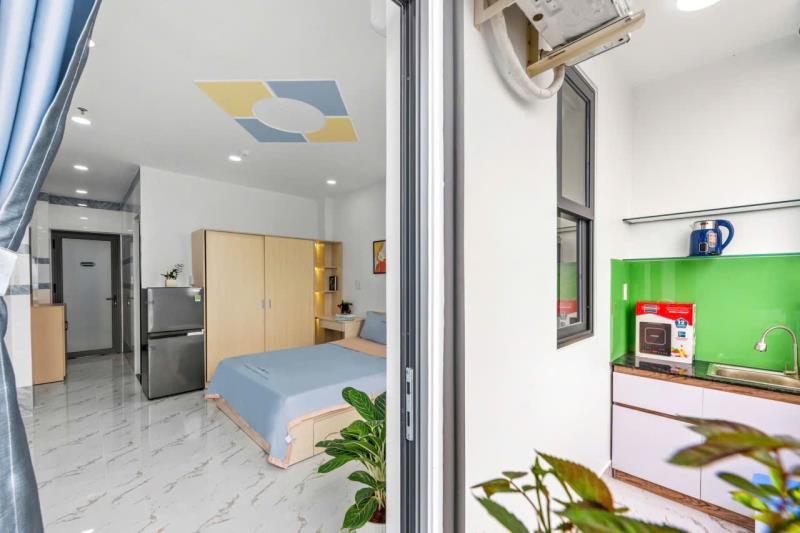 Căn hộ ban công, tách bếp - 45m2 - full nội thất | lê trực, bình thạnh, gần hàng xanh - Ảnh 4