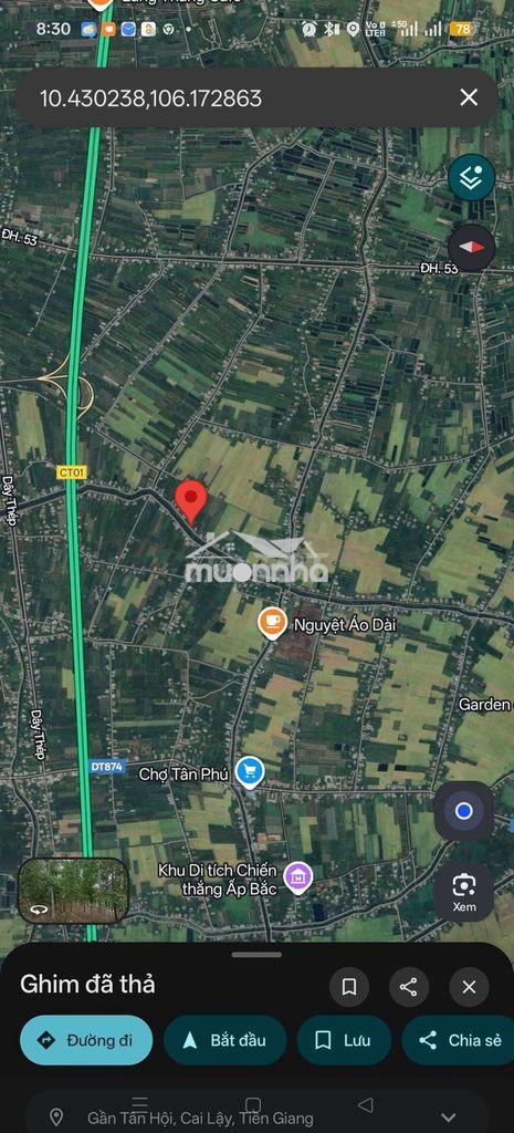 🔥 Đất cai lậy 500m² (10x50) – 100m² thổ cư – mặt nhựa, giá 1,5 tỷ - 3