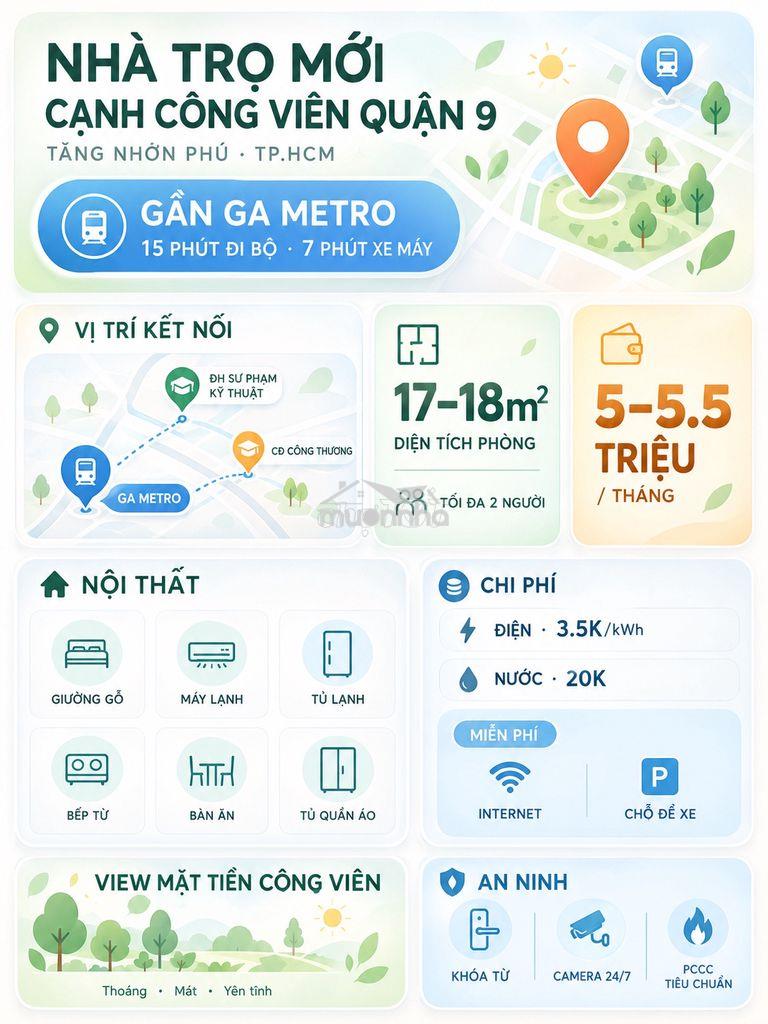 Phòng mới•hiếm thấy•nội thất đủ•gần metro vào trung tâm nhanh gọn lẹ - 2