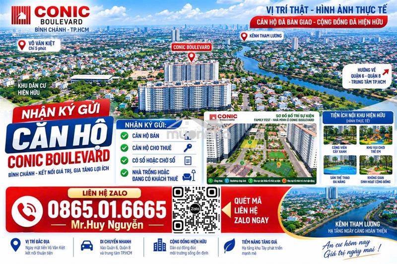 Cho thuê căn hộ conic boulevard bình chánh -dt lớn siêu rẻ võ văn kiệt