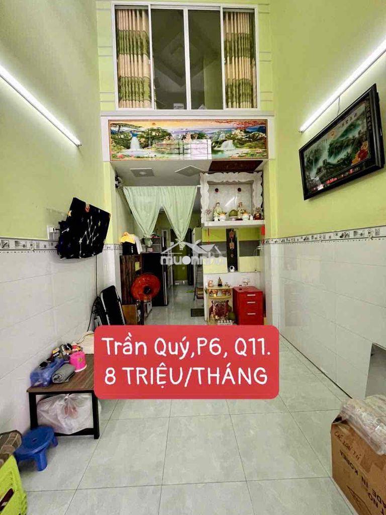 Nhà 3x9m 1lửng đúc (1pn 1wc) hẻm 5m. 1/ trần quý, quận 11