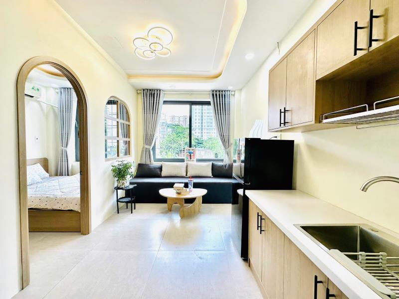 Căn hộ 1 phòng ngủ có cửa sổ lớn thoáng full nội thất nguyễn xí bình thạnh, sát q1, q2 ,phú nhuận