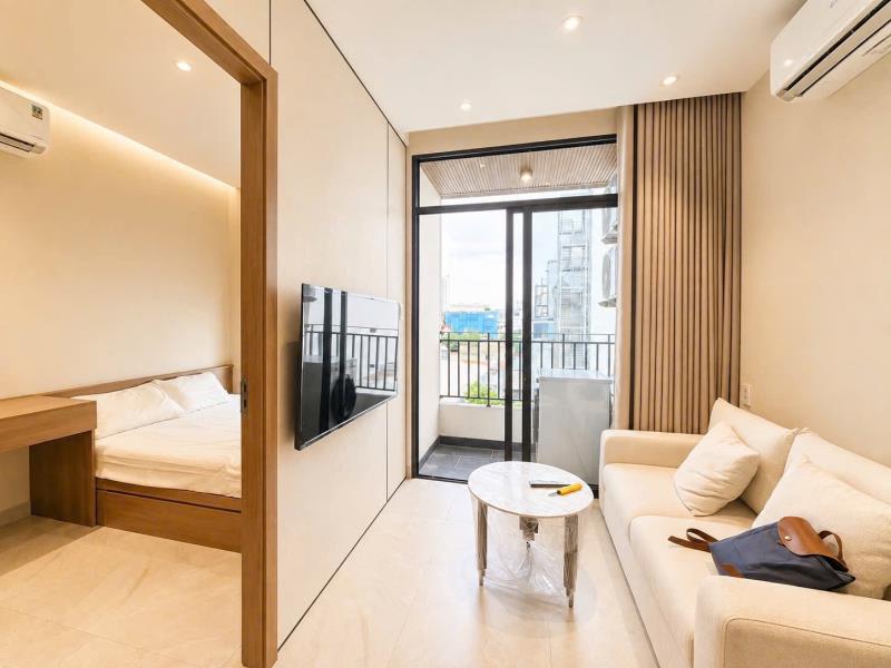 Balcony 1pn thang máy nội thất cao cấp gần metro tân cảng, cầu sài gòn, phường 22 bình thạnh