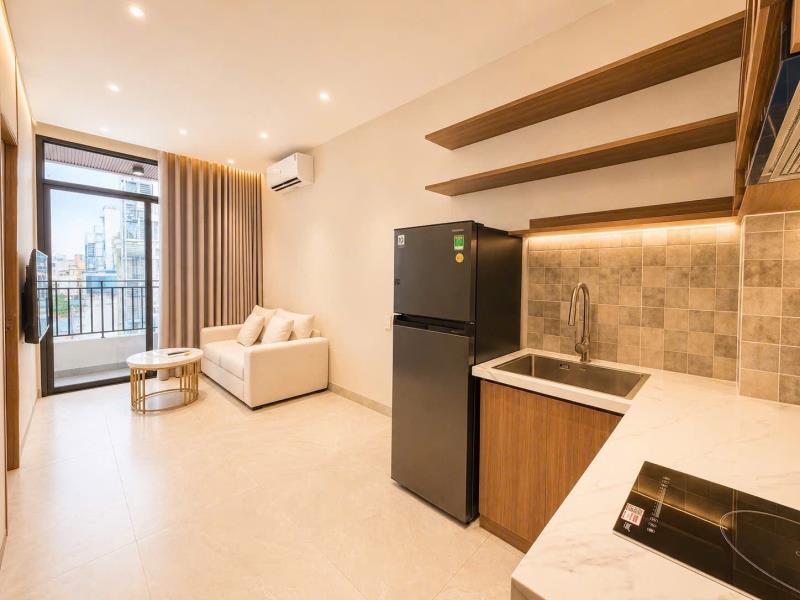 Balcony 1pn thang máy nội thất cao cấp gần metro tân cảng, cầu sài gòn, phường 22 bình thạnh - Ảnh 4