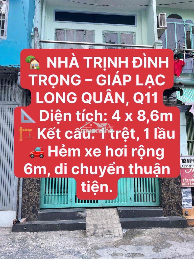 Nhà sát đầm sen- lạc long quân- hẻm xe hơi