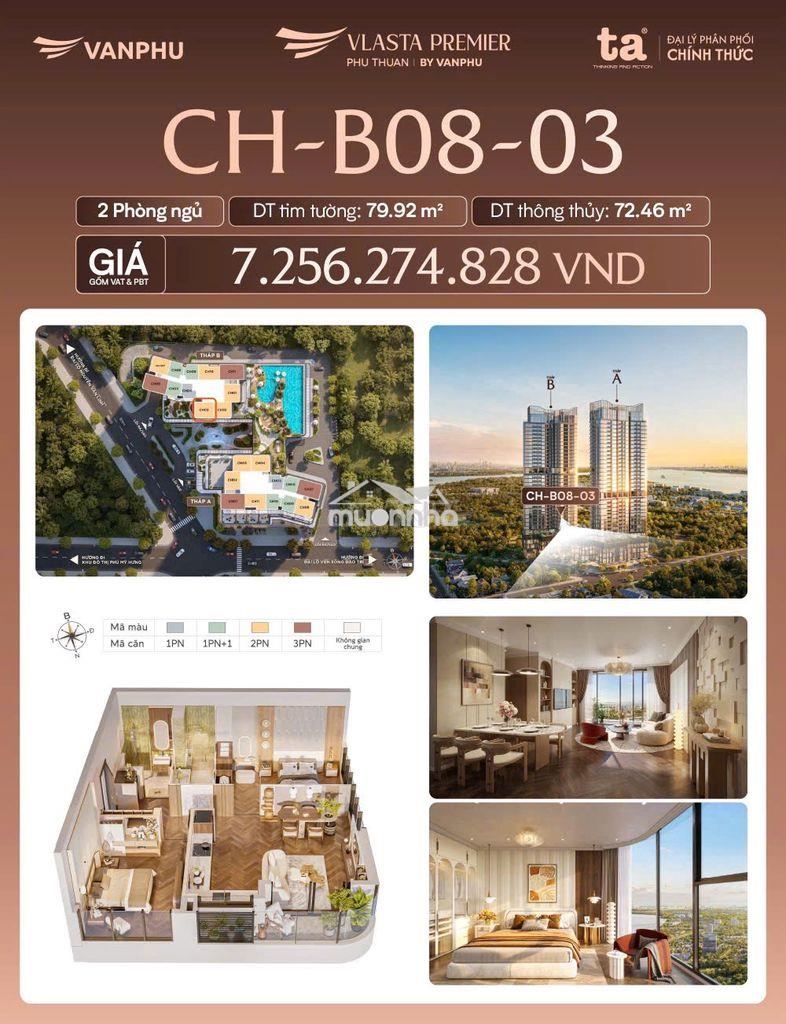 Vlasta premier quận 7, 2pn chỉ 10% tương đương 650 triệu ký hđmb