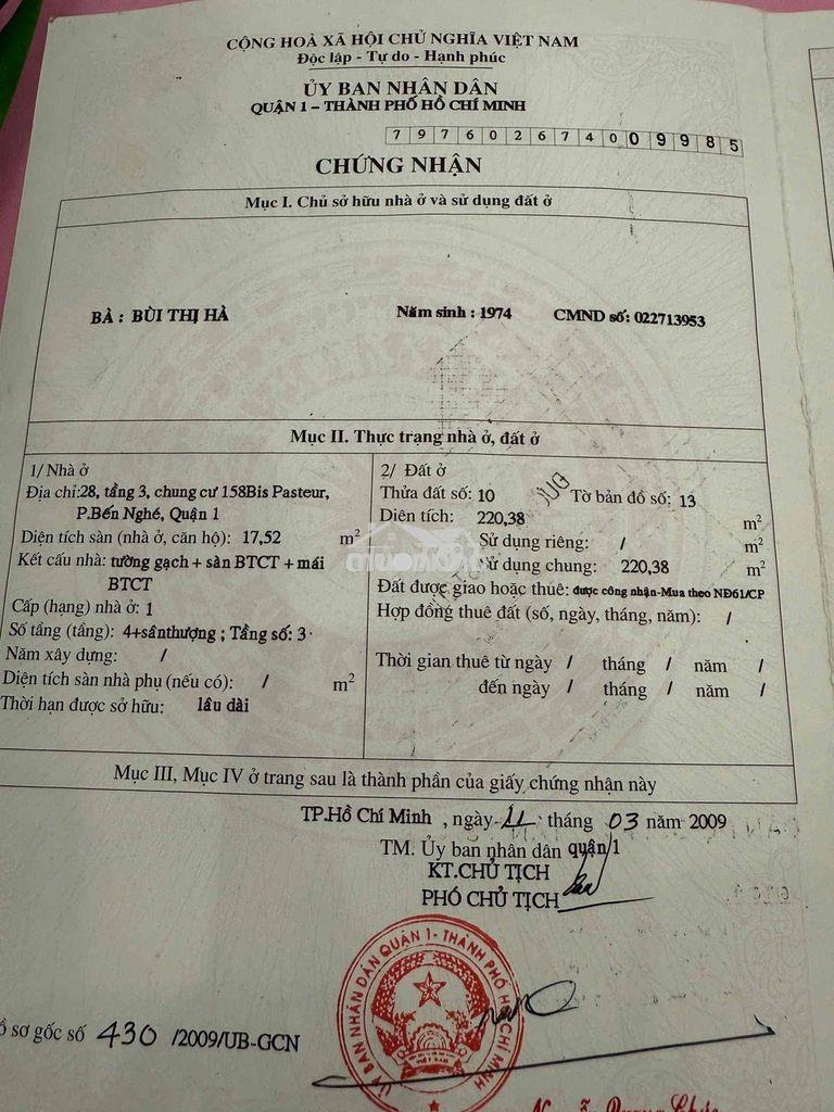 Bán căn hộ c/c