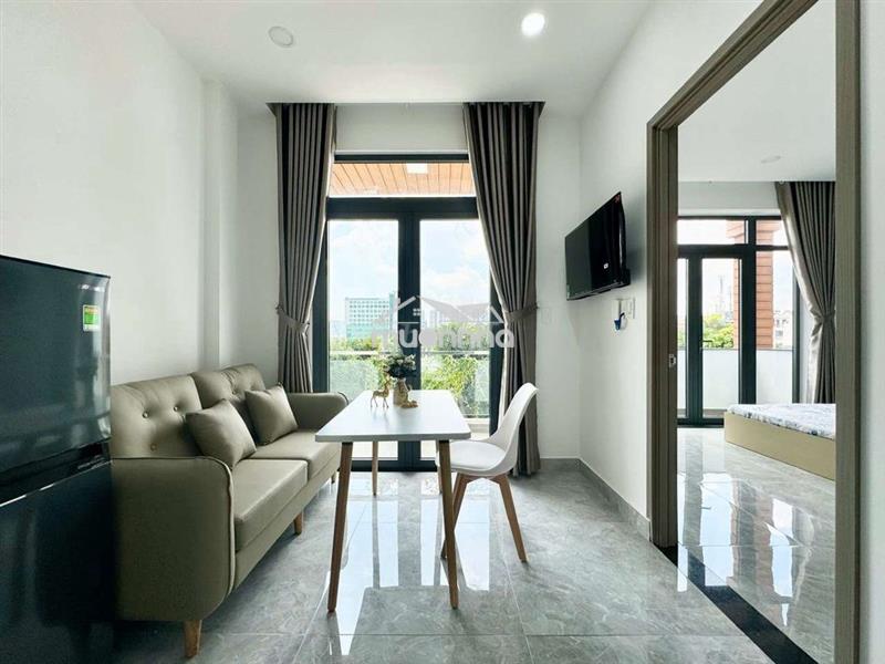 Cho thuê căn hộ 1pn - 1pk đẹp - gần trần não - full nội thất hiện đại